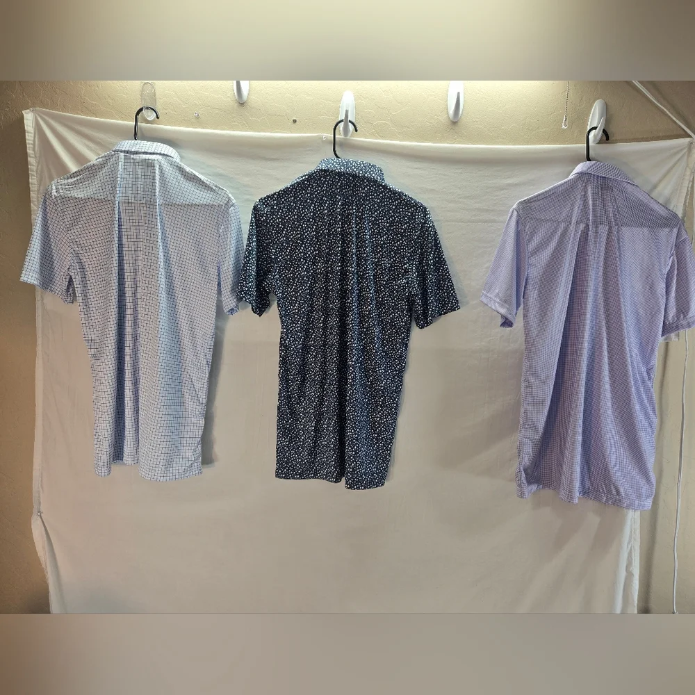 Lot of 3 Collars and Co Men's Size Medium Polo Dress Shirts New with Tags